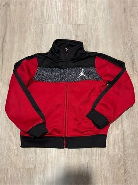 Jordan Red and Black Zip-Up Track Jacket with Jumpman